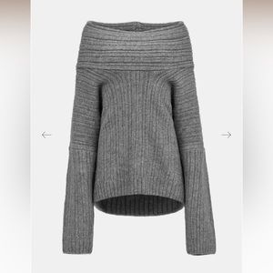 Becca Oversized High Roll Knit Pullover, Storm Grey - Source Unknown